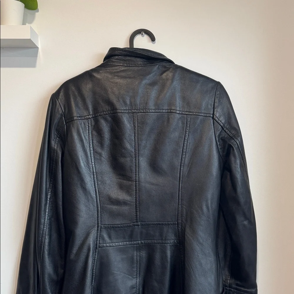 Danier Black Leather Long Jacket - Picture 14 of 16